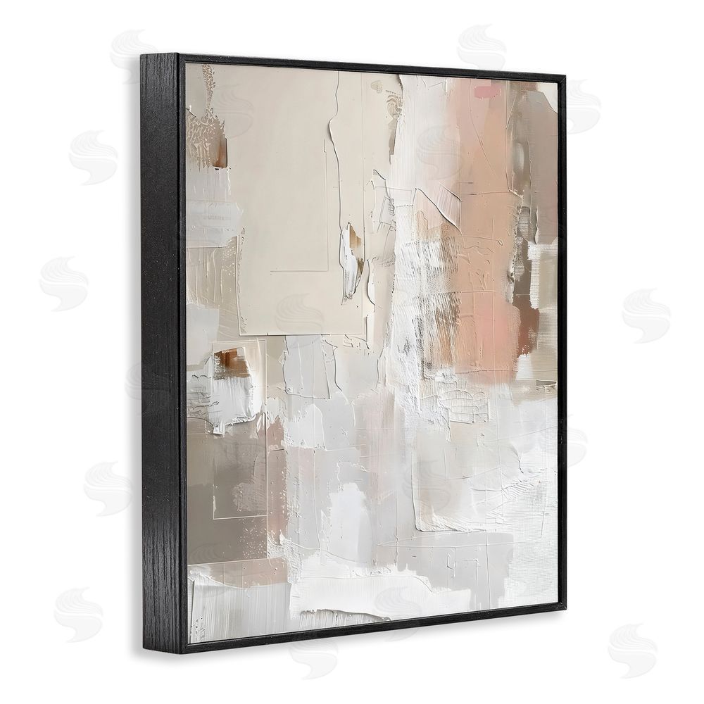 Riley B Blush & Neutrals Abstract Black Framed Giclee Wall Art Print