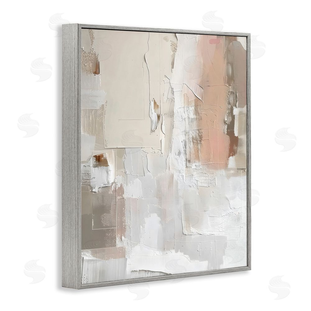Riley B Blush & Neutrals Abstract Gray Framed Giclee Wall Art Print