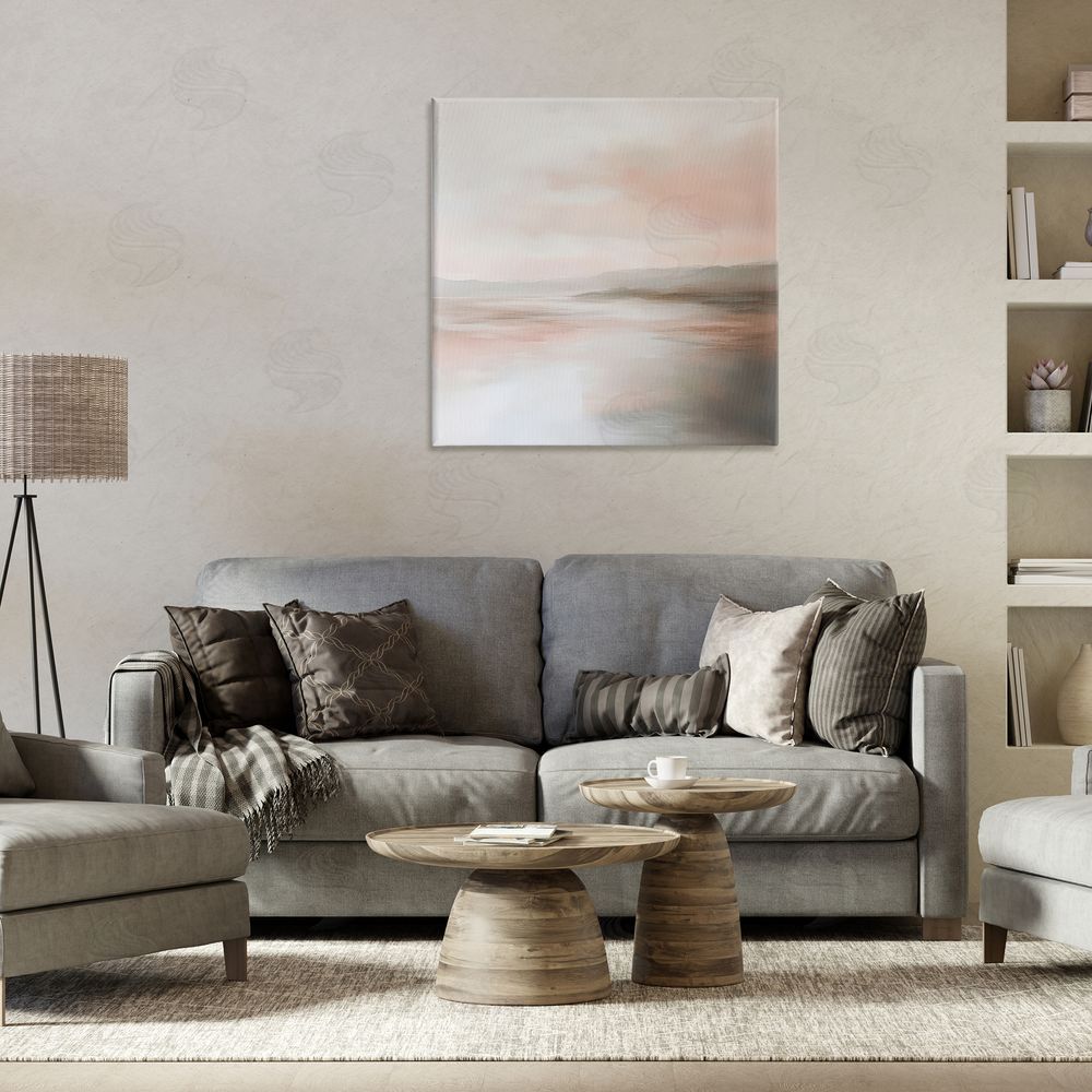 Petal Prints Design Muted Landscape Abstract Coast Canvas Art on Wall