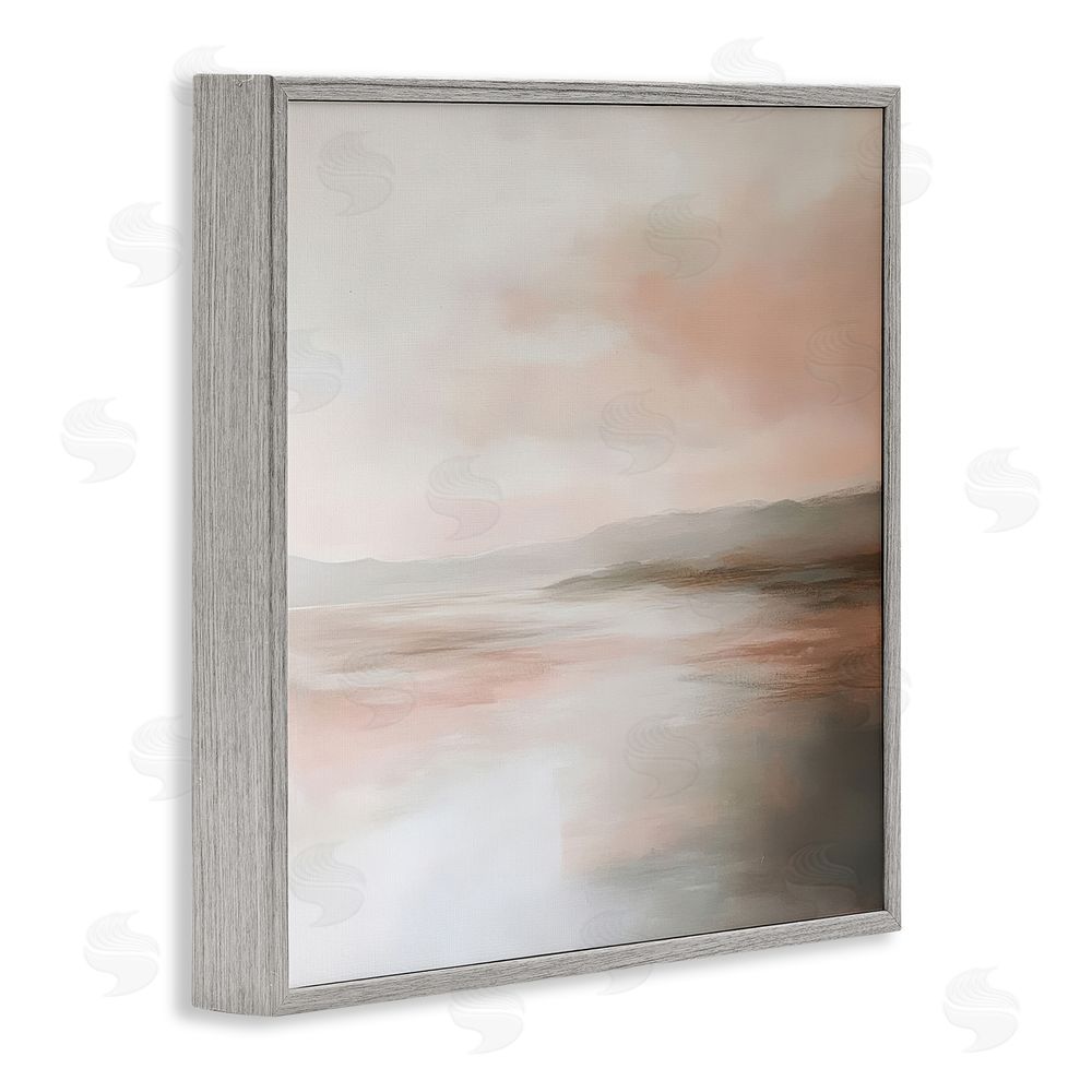 Petal Prints Design Muted Landscape Abstract Coast Gray Framed Giclee Wall Art Print