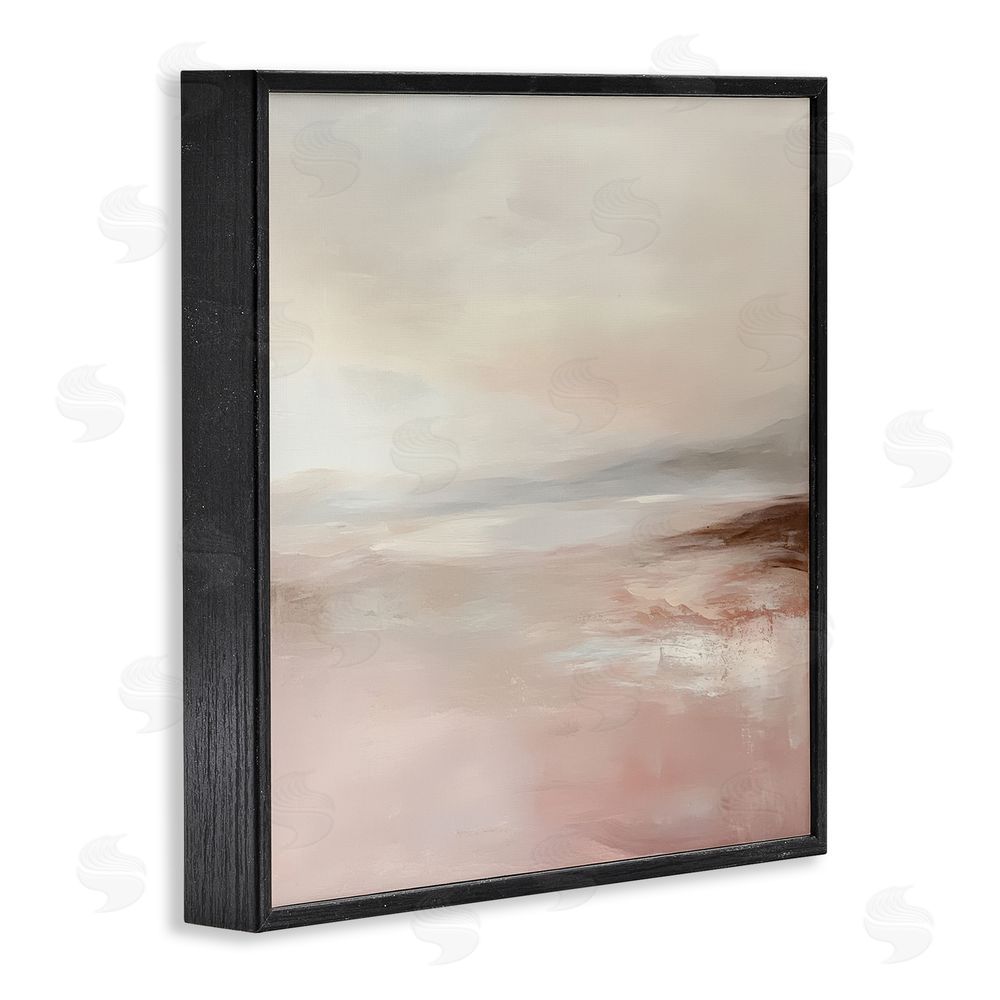 Petal Prints Design Muted Landscape Pink Tides Black Framed Giclee Wall Art Print