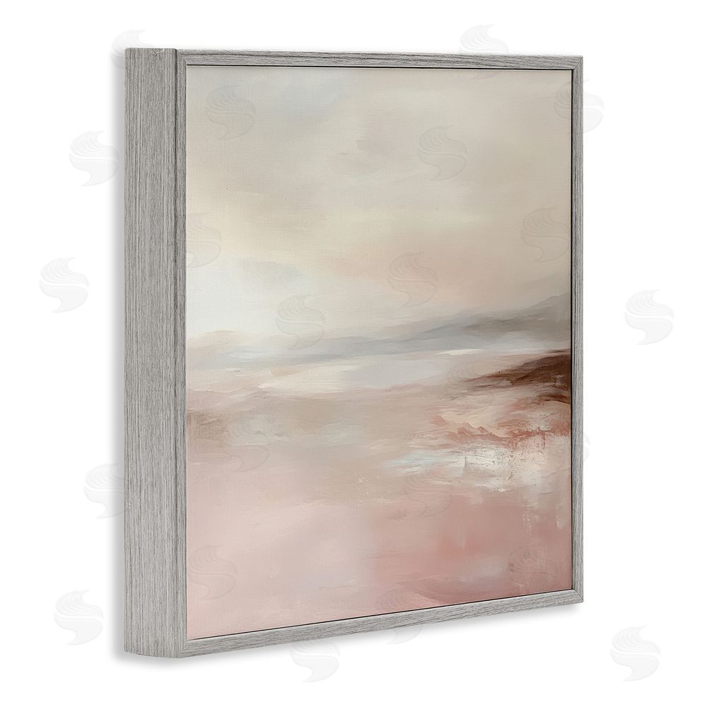 Petal Prints Design Muted Landscape Pink Tides Gray Framed Giclee Wall Art Print