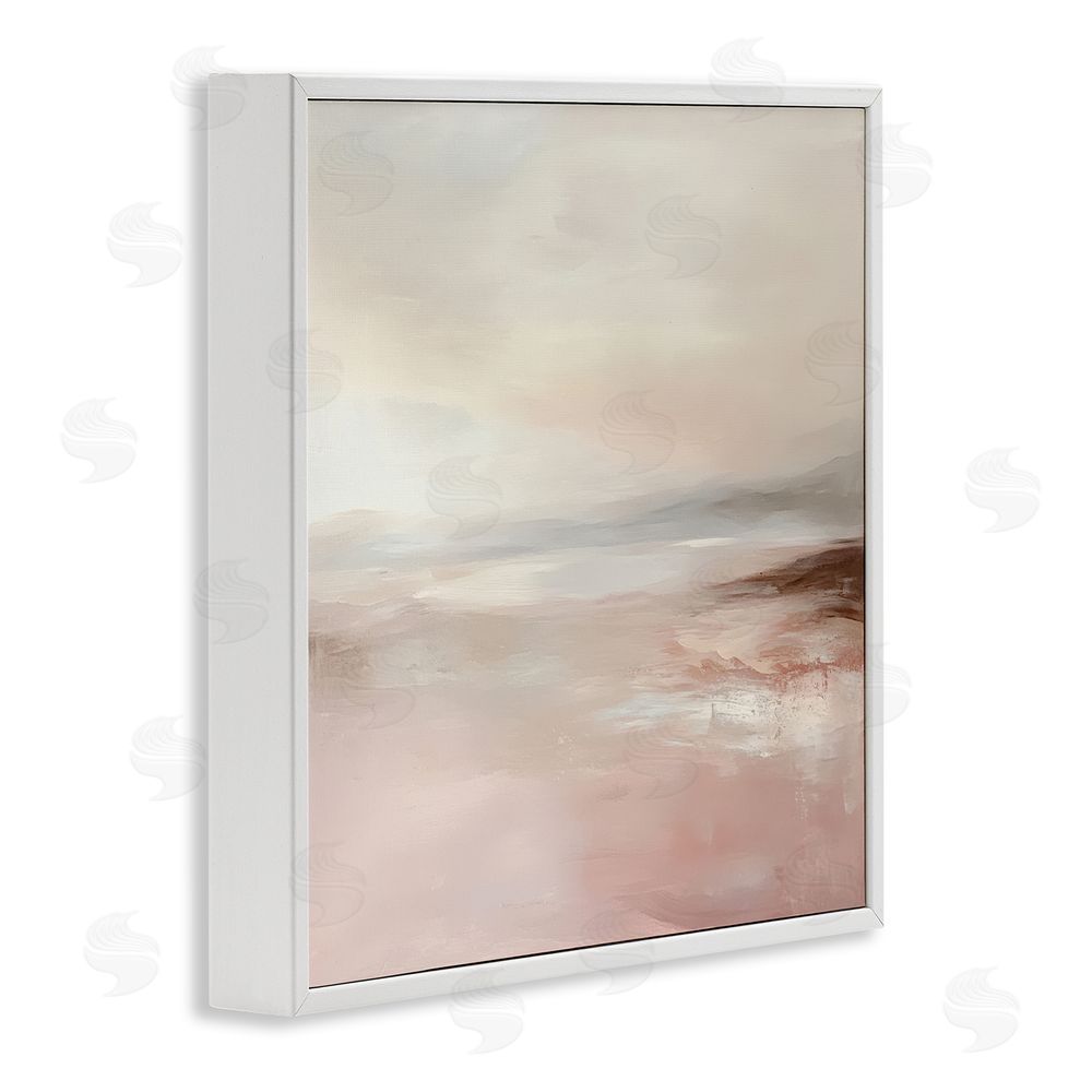 Petal Prints Design Muted Landscape Pink Tides White Framed Giclee Wall Art Print