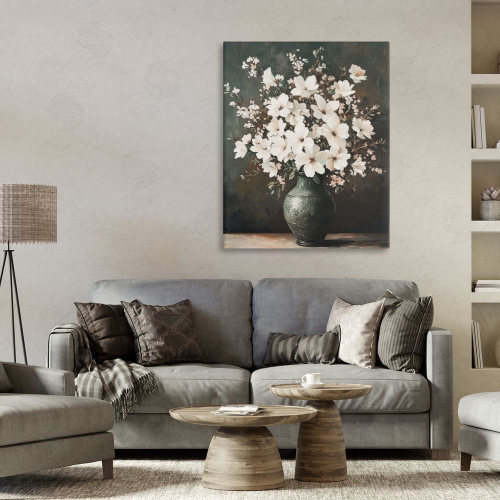 Petal Prints Design Traditional Elegant White Bouquet Canvas Art on Wall