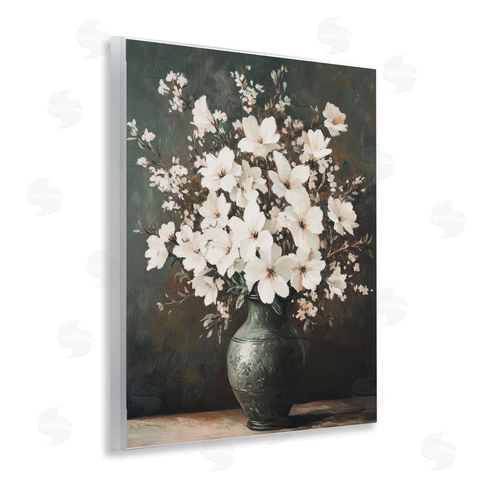 Petal Prints Design Traditional Elegant White Bouquet Wall Plaque Art Print