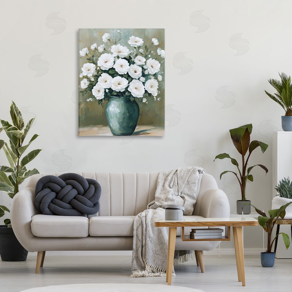 Petal Prints Design Ivory Bouquet Flower Blossoms Canvas Art on Wall