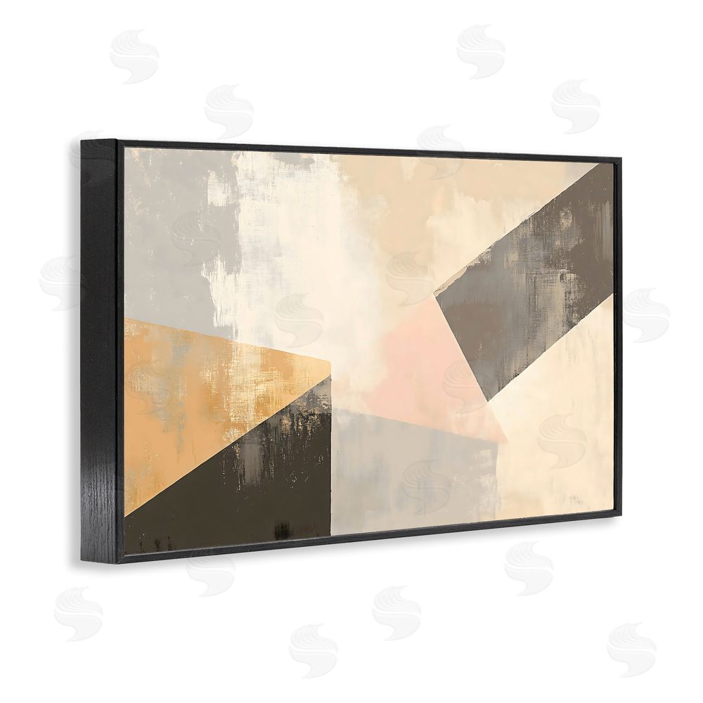 Franklyn Gregory Distinct Shapes Neutrals Black Framed Giclee Wall Art Print