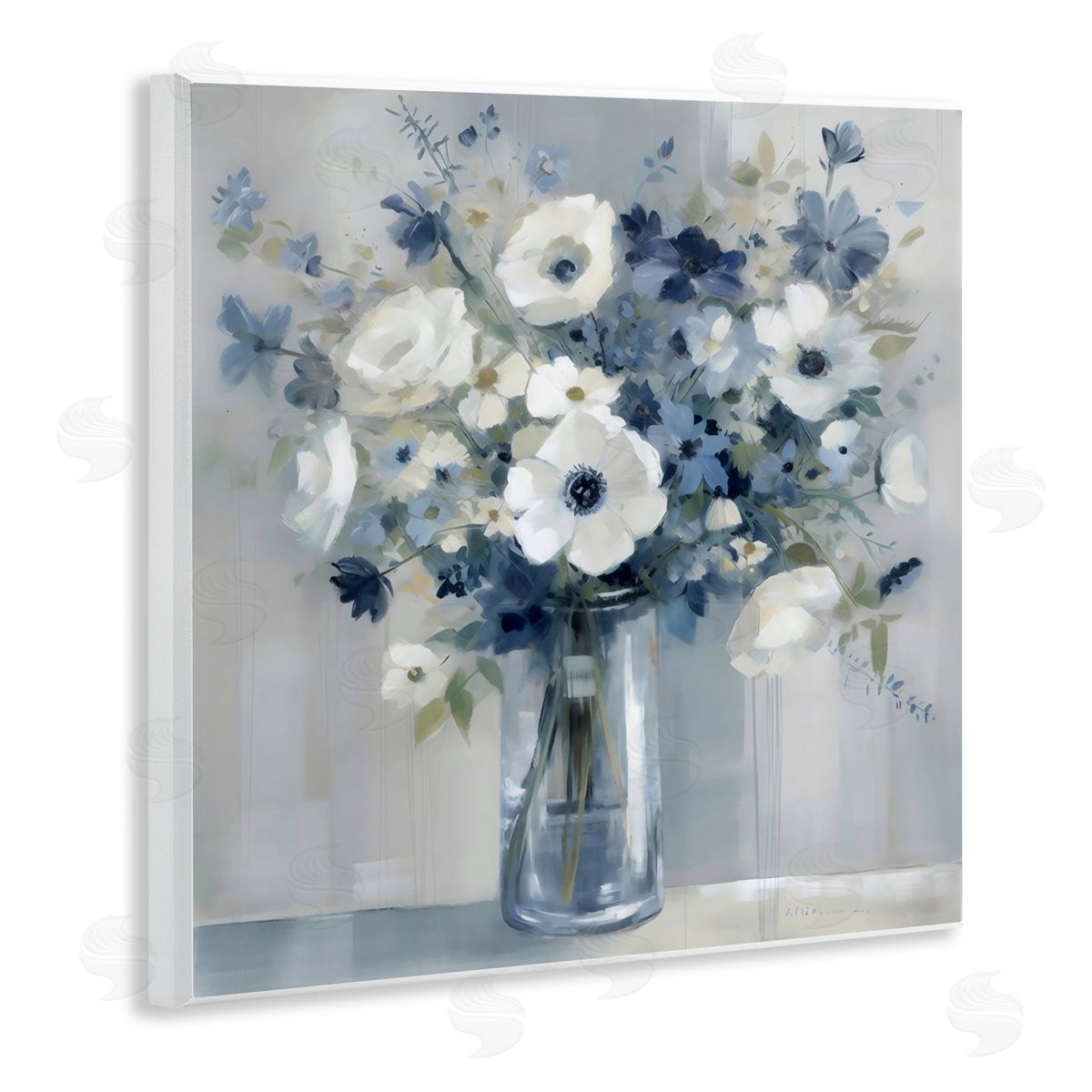 Creative Studio Peaceful Blues Bouquet Wall Plaque Art Print