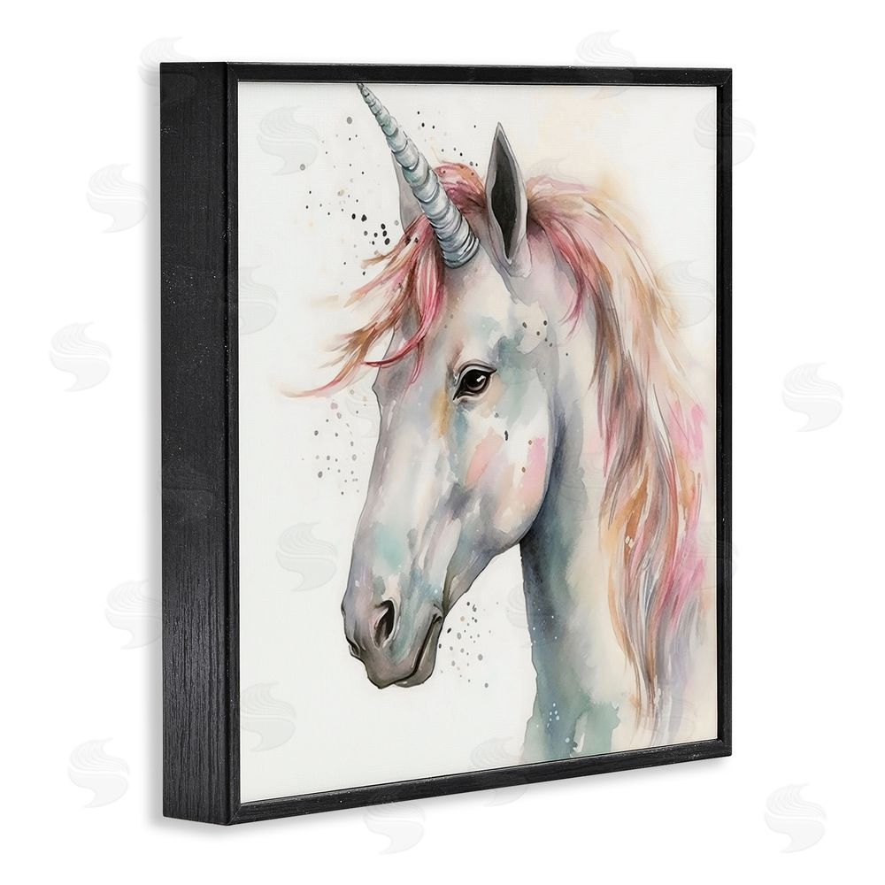 Creative Studio Unicorn With Pink Mane Black Framed Giclee Wall Art Print