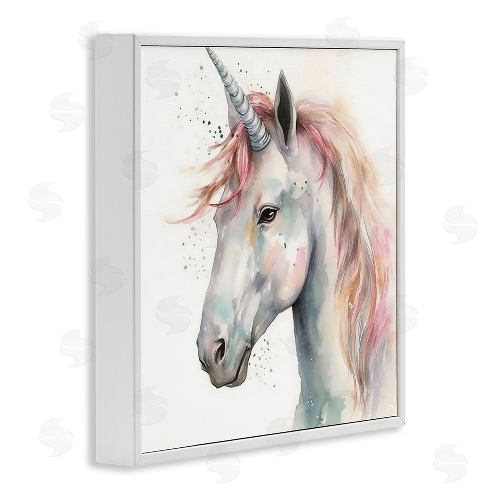Creative Studio Unicorn With Pink Mane White Framed Giclee Wall Art Print