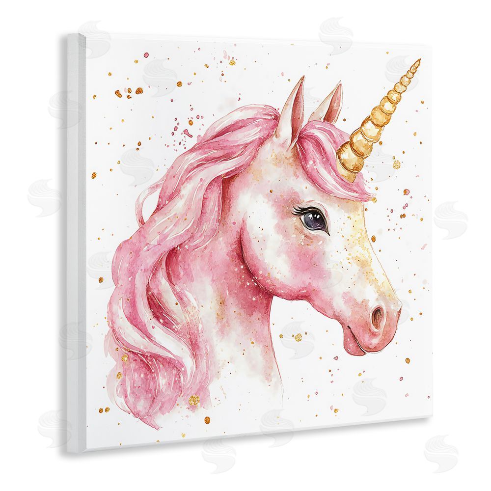 Creative Studio Pink Unicorn with Paint Splatter Wall Plaque Art Print