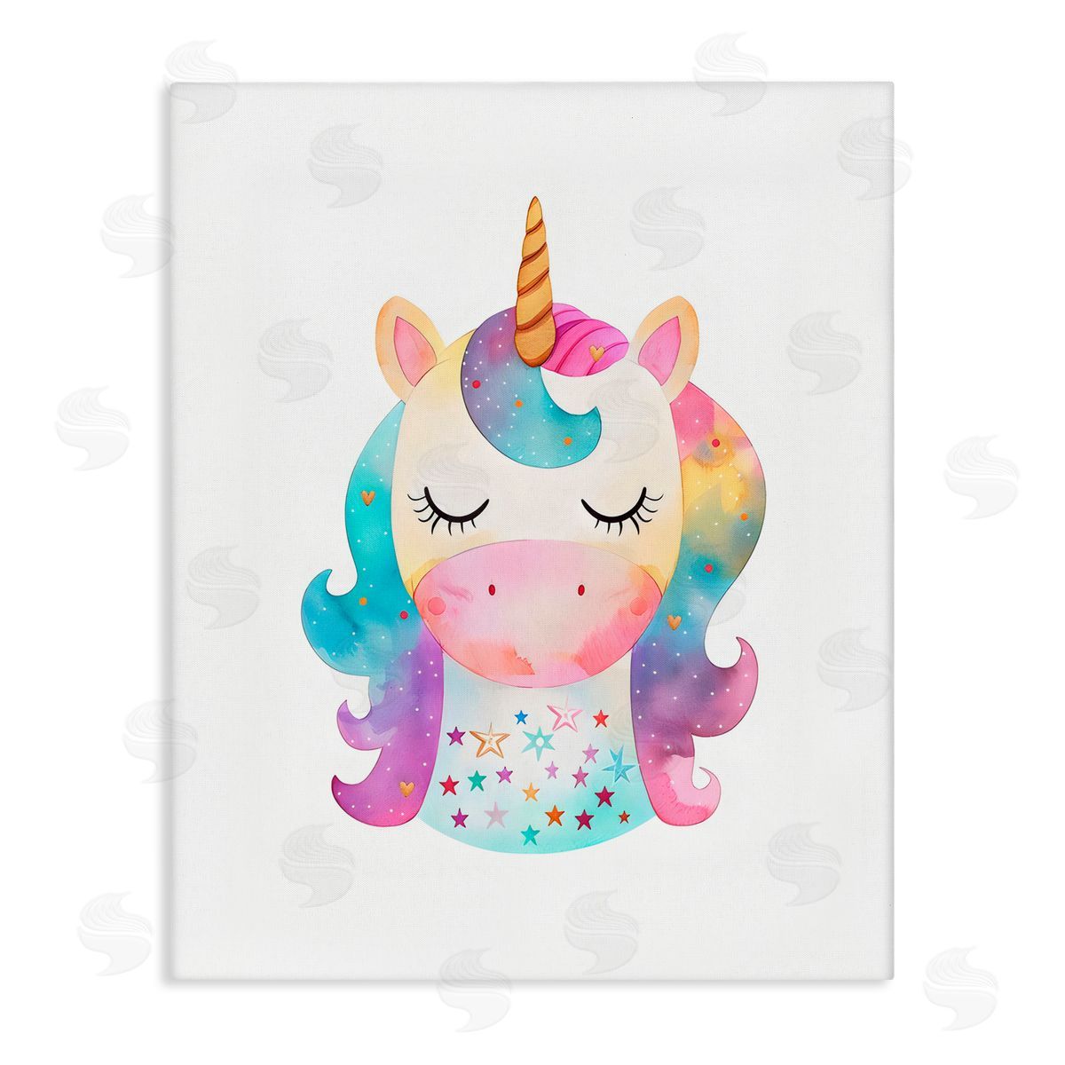 LSR Design Studio Unicorn Nursery Fantasy Animal Canvas Wall Art Print