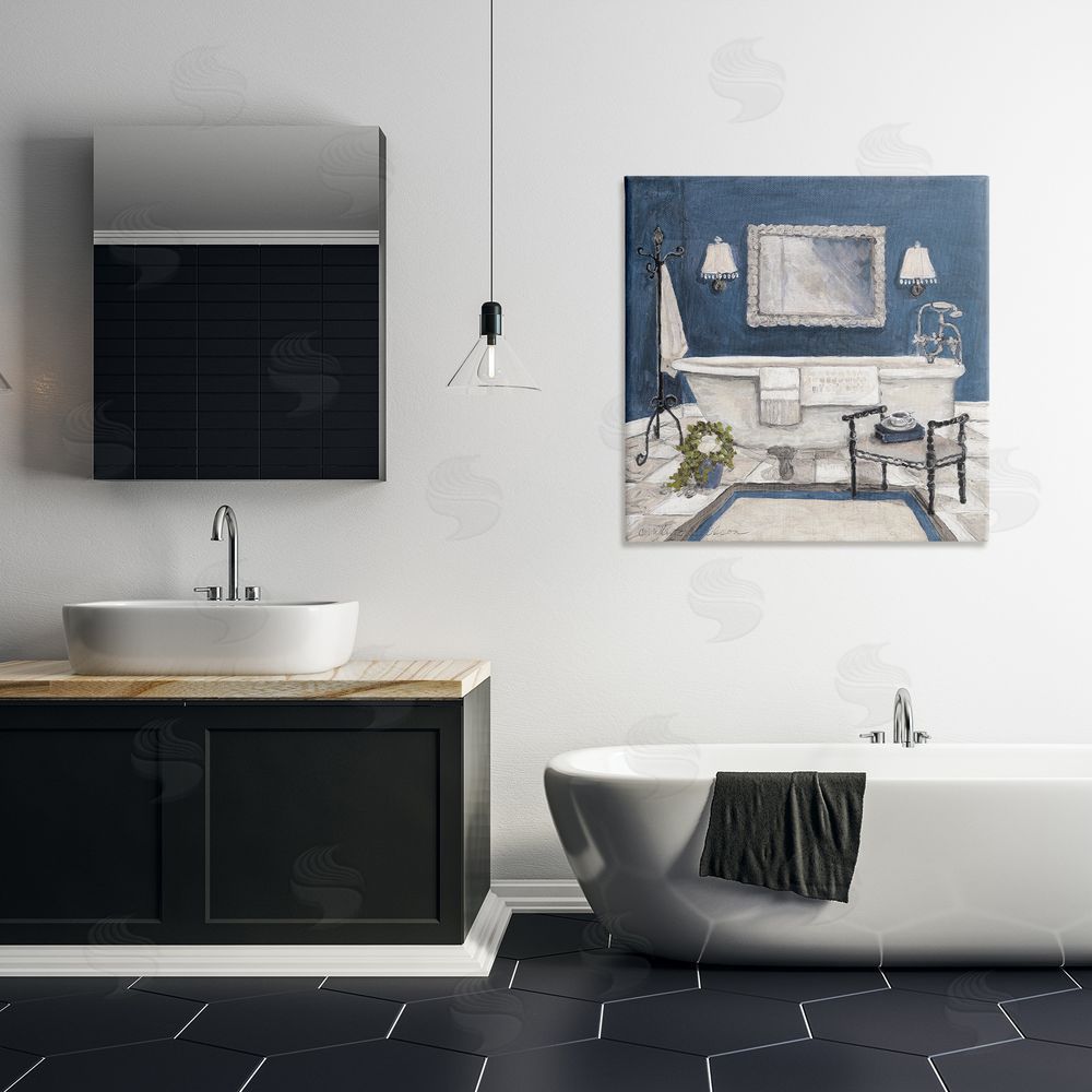 Charlene Olson Blue Bath Ready For Relaxing Printed Wall Art in Room