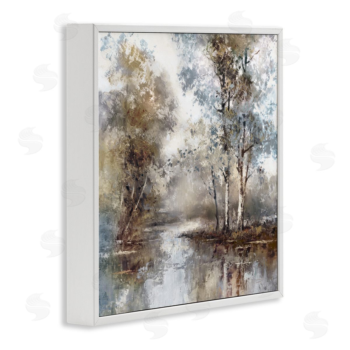 T.C. Chiu Meandering River Scene White Frame Giclee Art Print