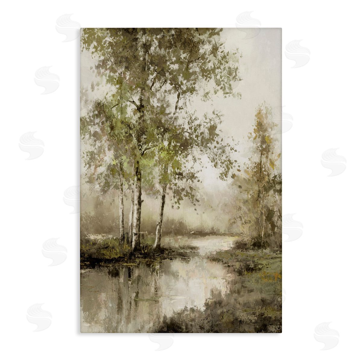T.C. Chiu Spring River in Forest Canvas Wall Art Print