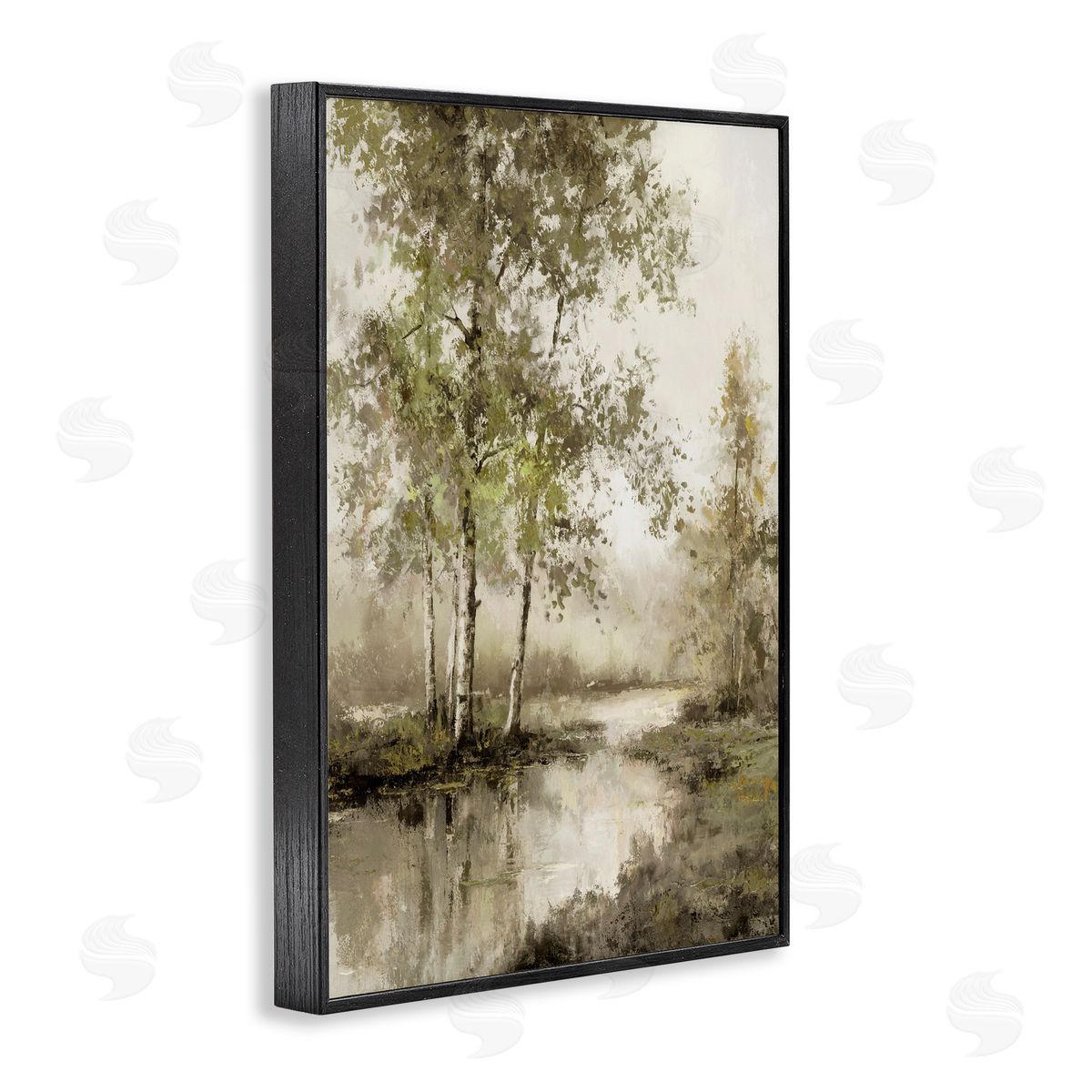 T.C. Chiu Spring River in Forest Black Framed Giclee Art Print