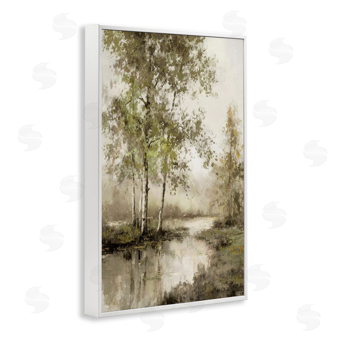 T.C. Chiu Spring River in Forest White Frame Giclee Art Print
