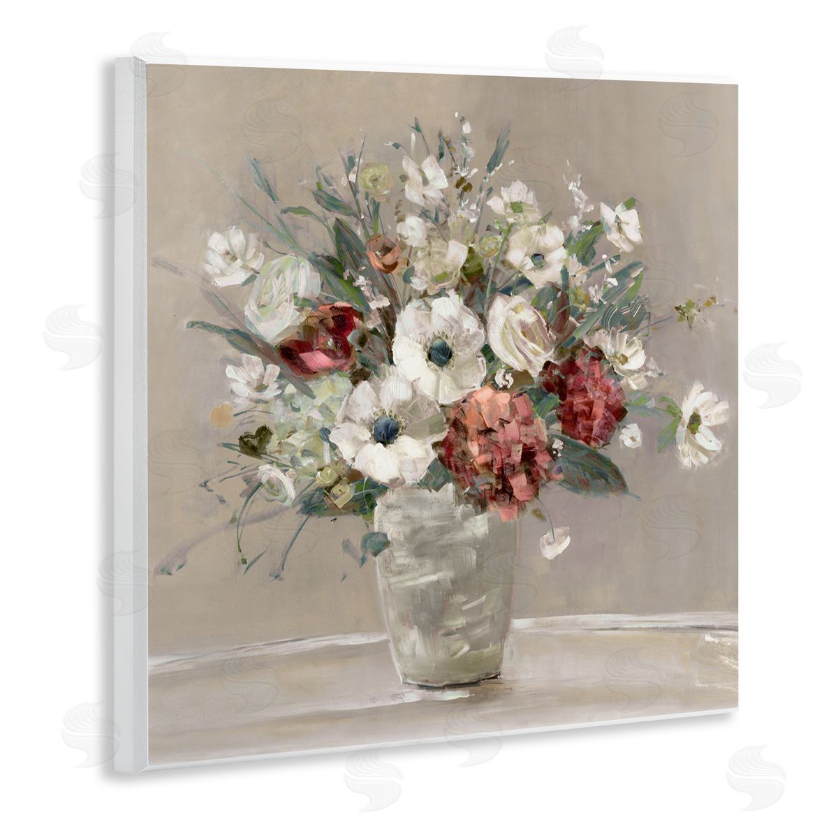 Sally Swatland Simply Happy Bouquet on Beige Wall Plaque Art Print