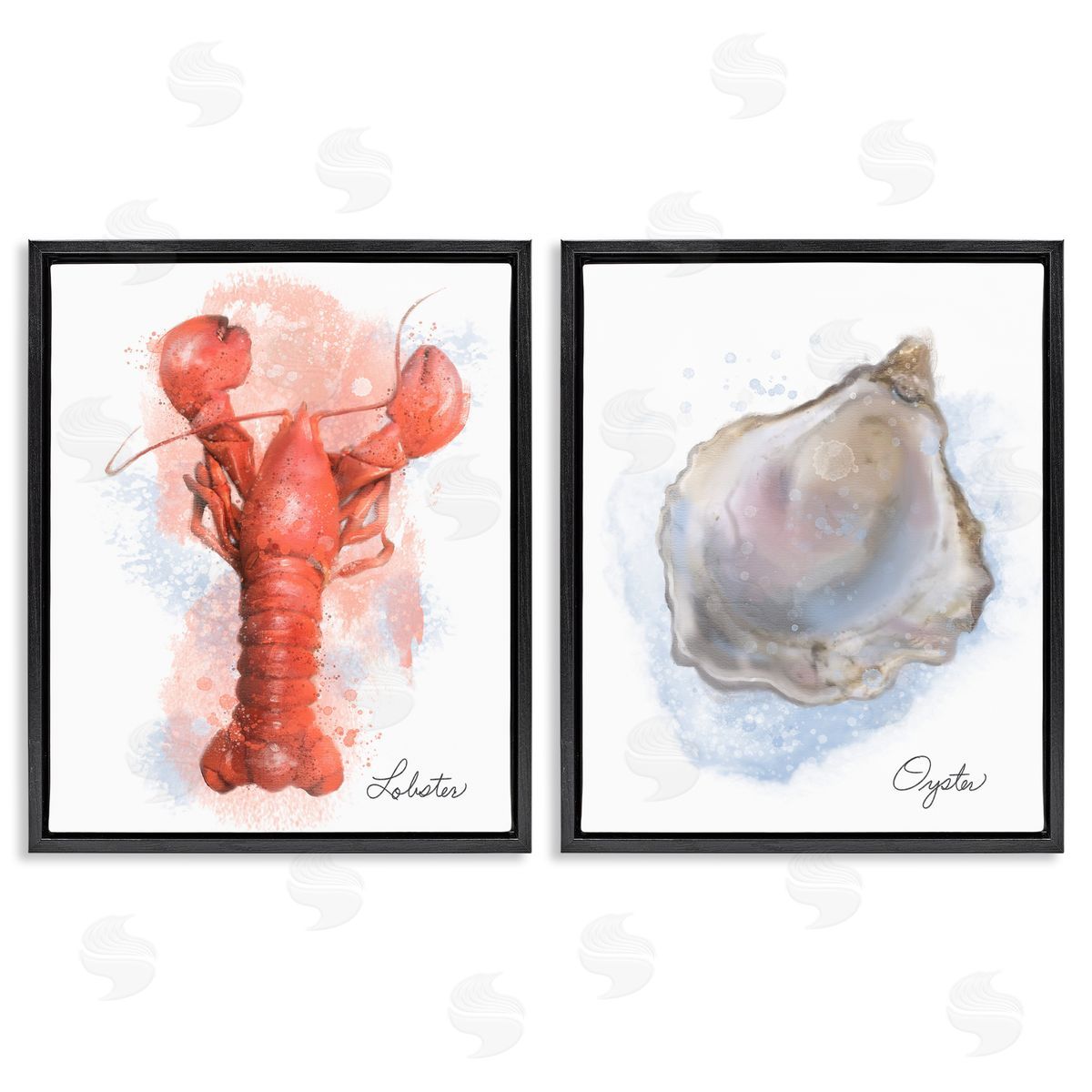 Matthew Piotrowicz Lobster & Oyster Coastal Seafood Canvas Wall Art Print