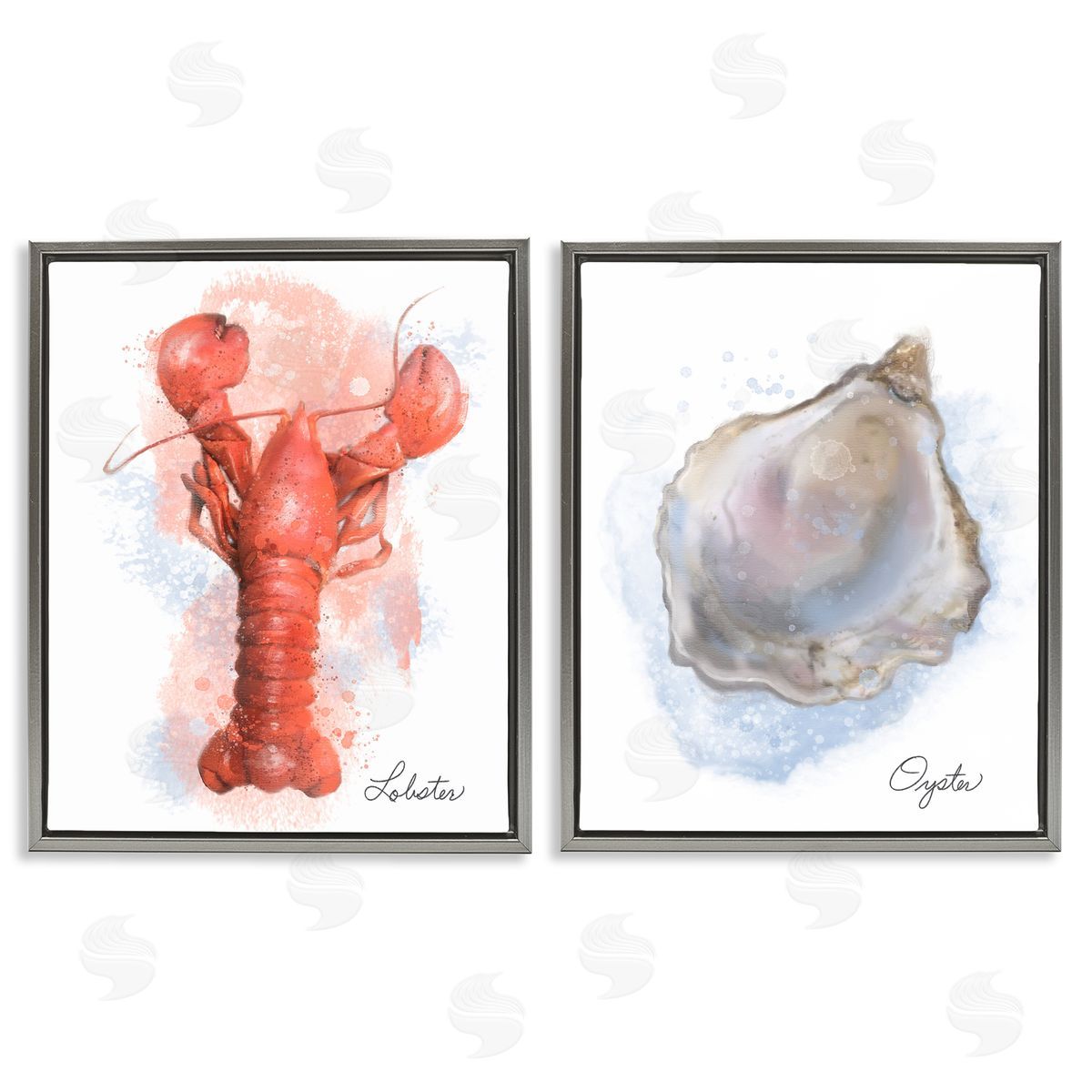 Matthew Piotrowicz Lobster & Oyster Coastal Seafood Canvas Wall Art Print