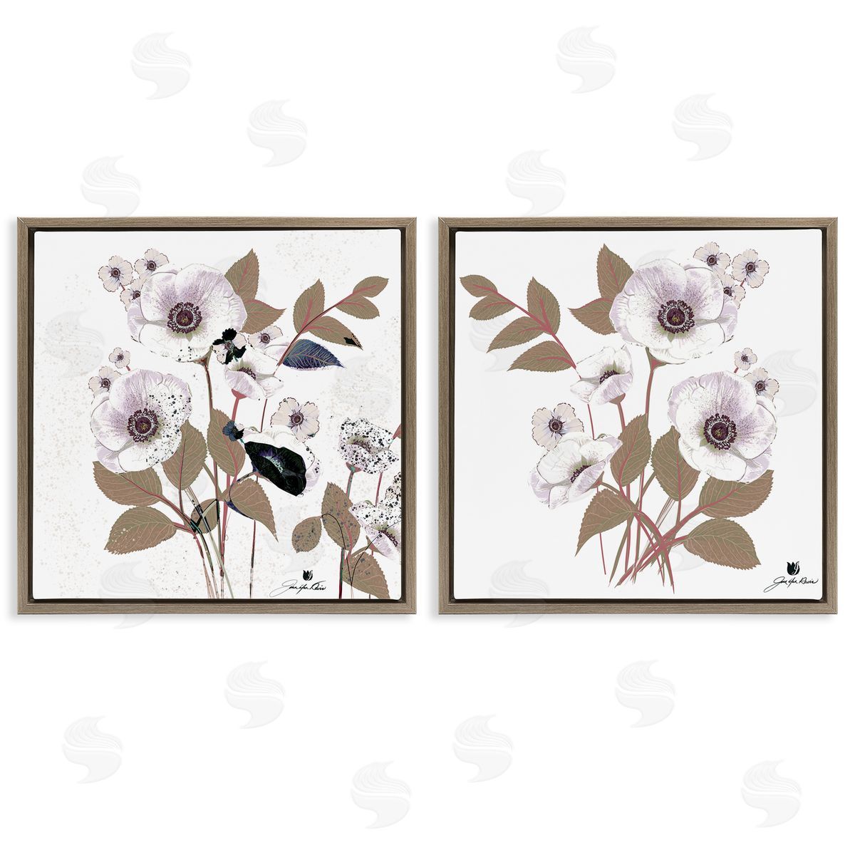 Joan Davis Close Prayers White Flowers Canvas Wall Art Print