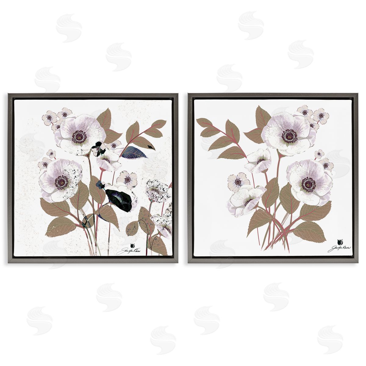 Joan Davis Close Prayers White Flowers Canvas Wall Art Print