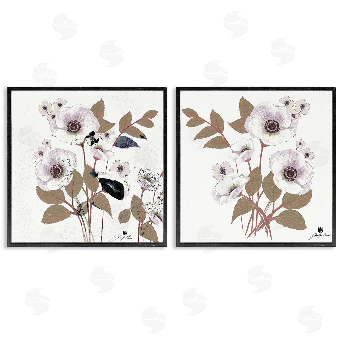 Joan Davis Close Prayers White Flowers Canvas Wall Art Print