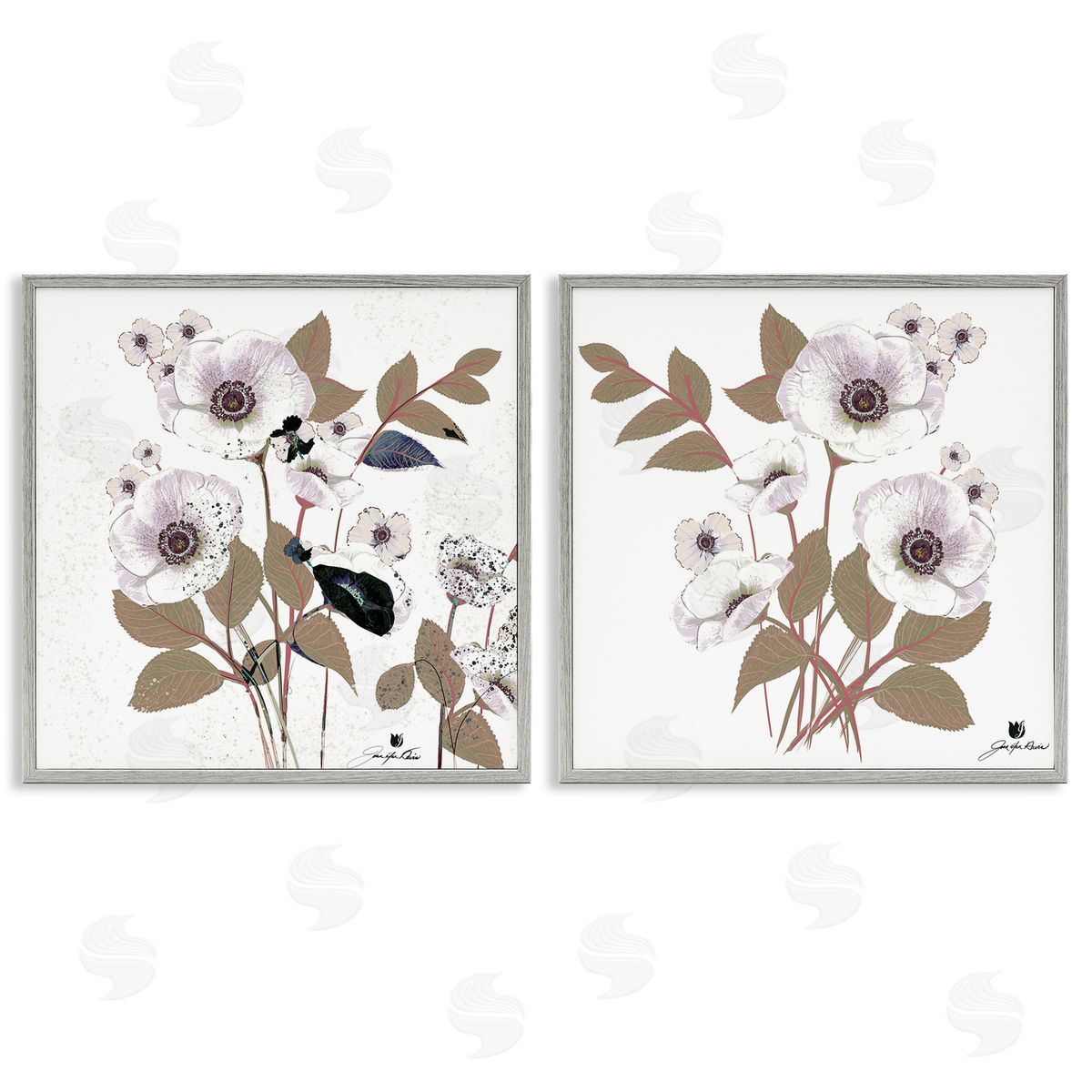 Joan Davis Close Prayers White Flowers Canvas Wall Art Print