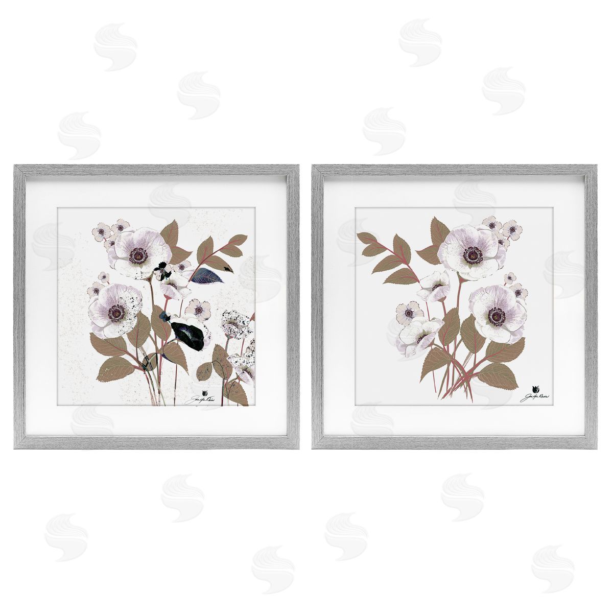 Joan Davis Close Prayers White Flowers Canvas Wall Art Print