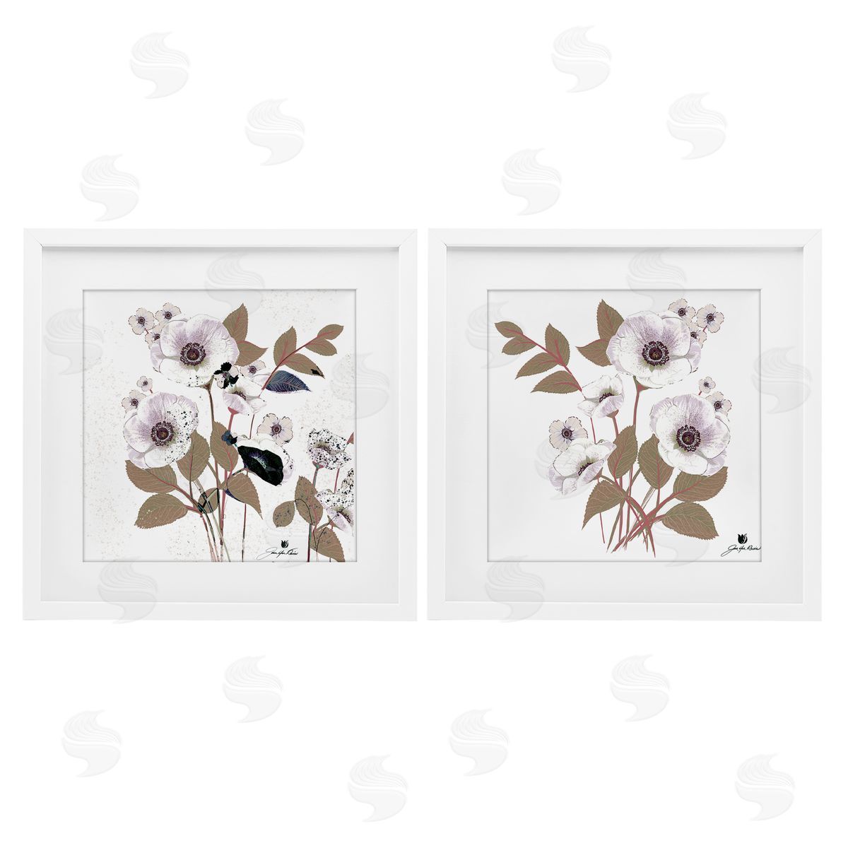 Joan Davis Close Prayers White Flowers Canvas Wall Art Print