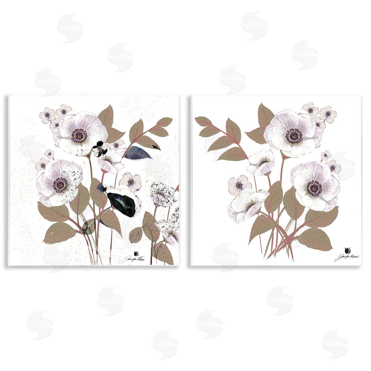 Joan Davis Close Prayers White Flowers Canvas Wall Art Print