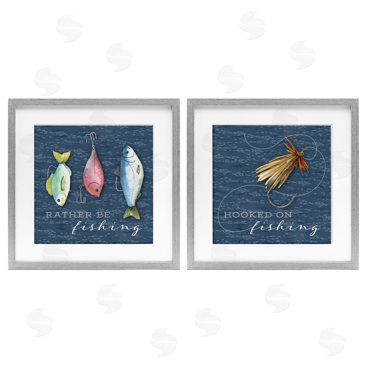 Holly Thomas Stein Gone Fishing Sayings Canvas Wall Art Print