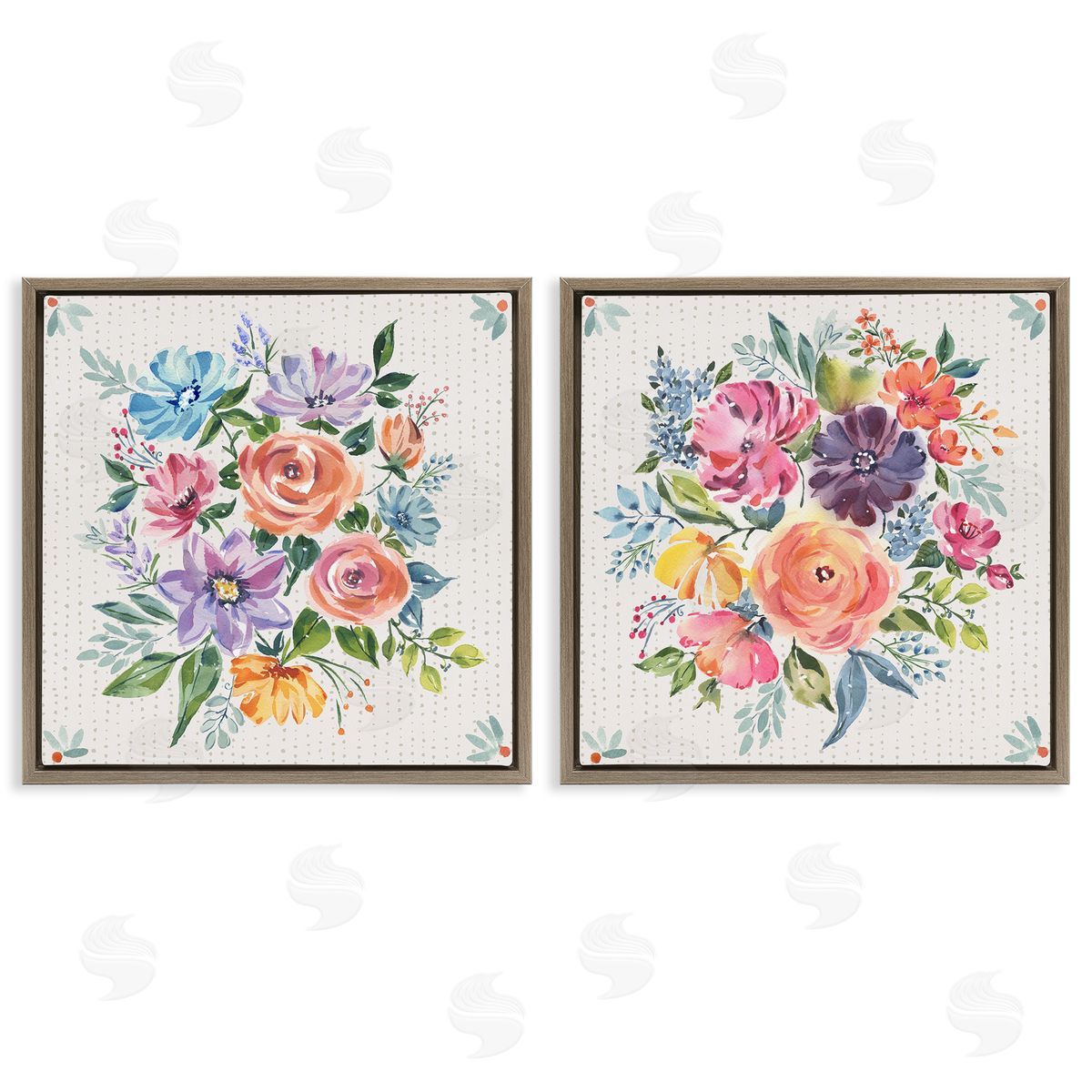 Jenny Faw Vintage Floral Motif Canvas Wall Art Print
