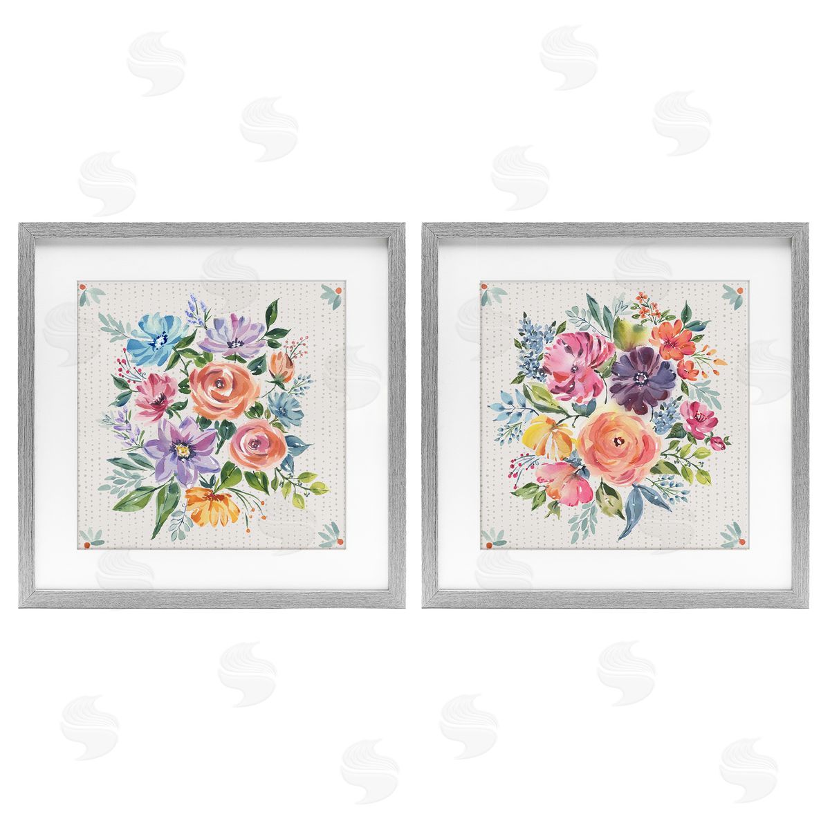 Jenny Faw Vintage Floral Motif Canvas Wall Art Print