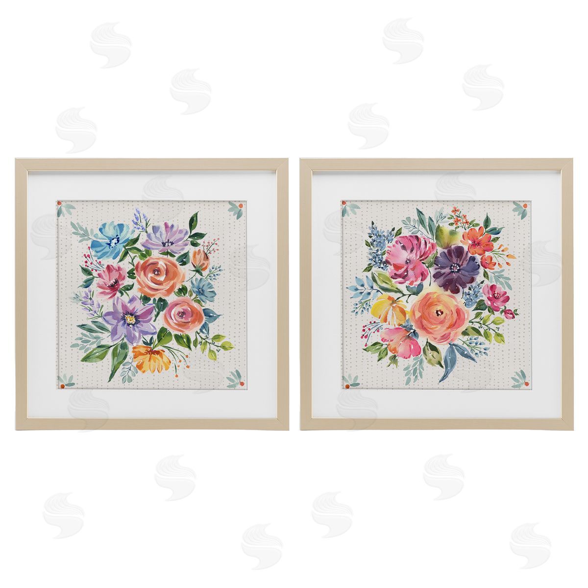 Jenny Faw Vintage Floral Motif Canvas Wall Art Print