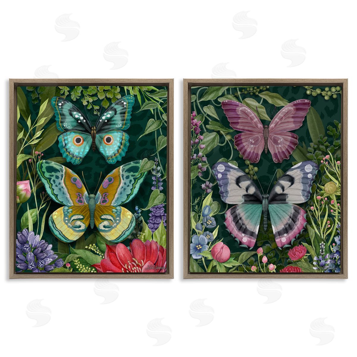 Nicole Tamarin Wild Garden Butterflies Canvas Wall Art Print