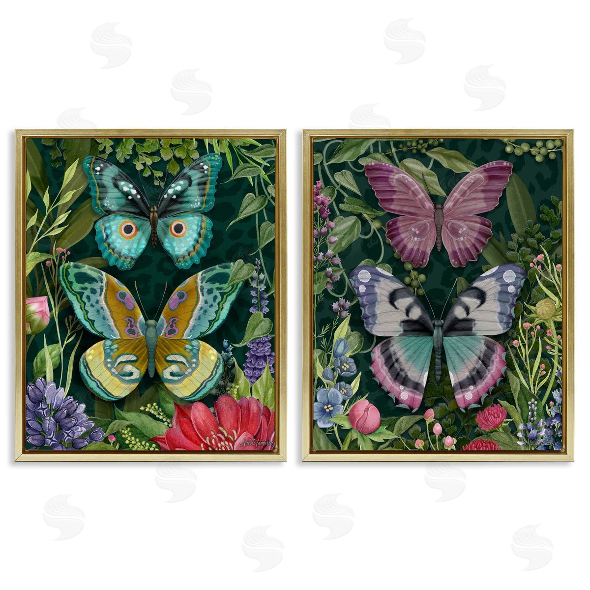 Nicole Tamarin Wild Garden Butterflies Canvas Wall Art Print