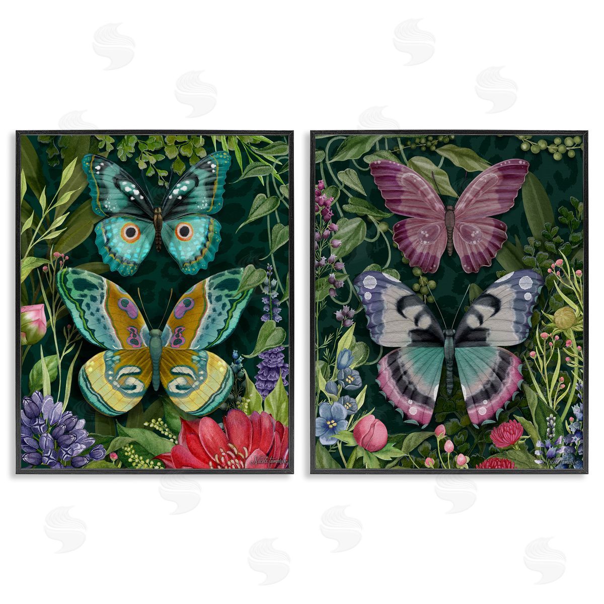 Nicole Tamarin Wild Garden Butterflies Canvas Wall Art Print