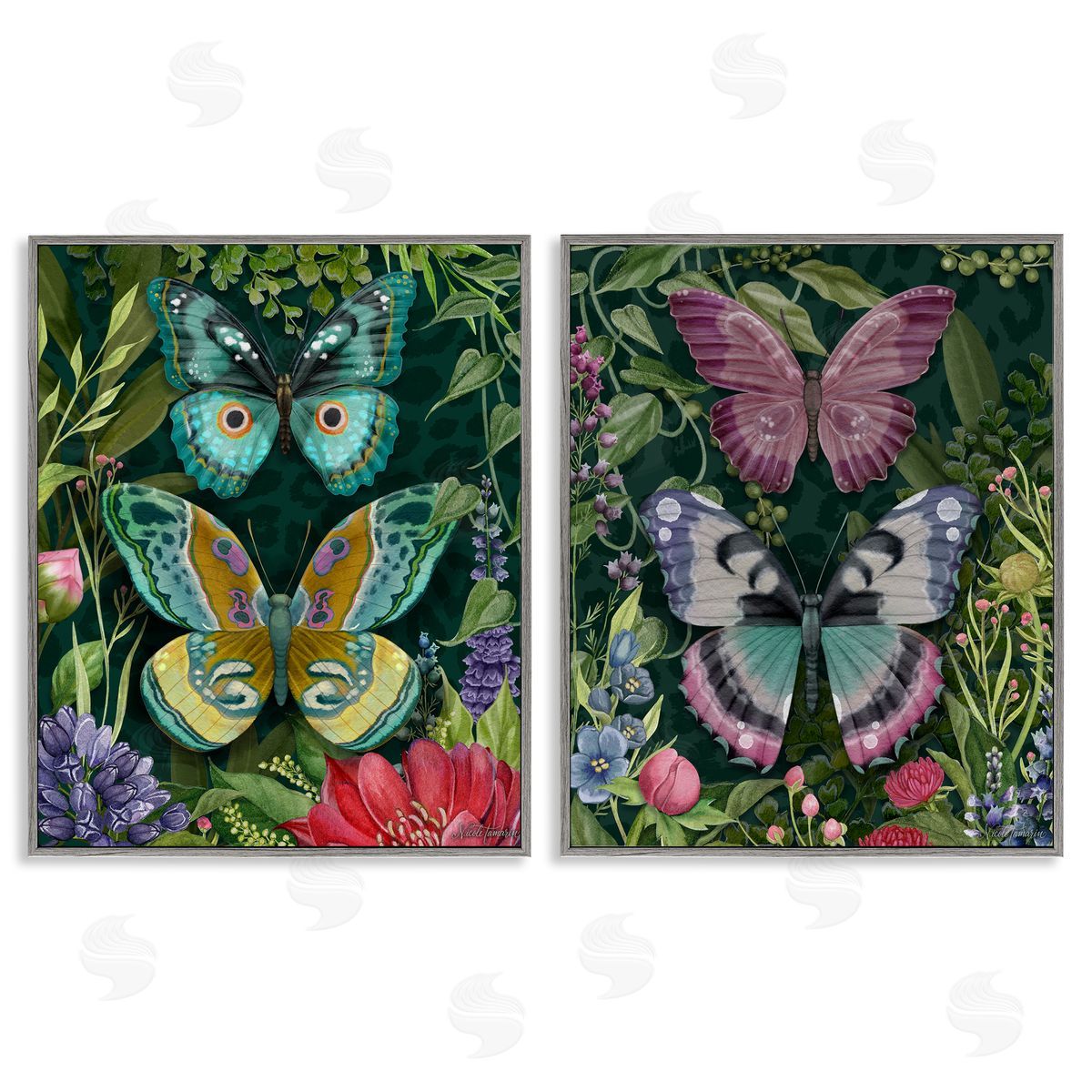 Nicole Tamarin Wild Garden Butterflies Canvas Wall Art Print