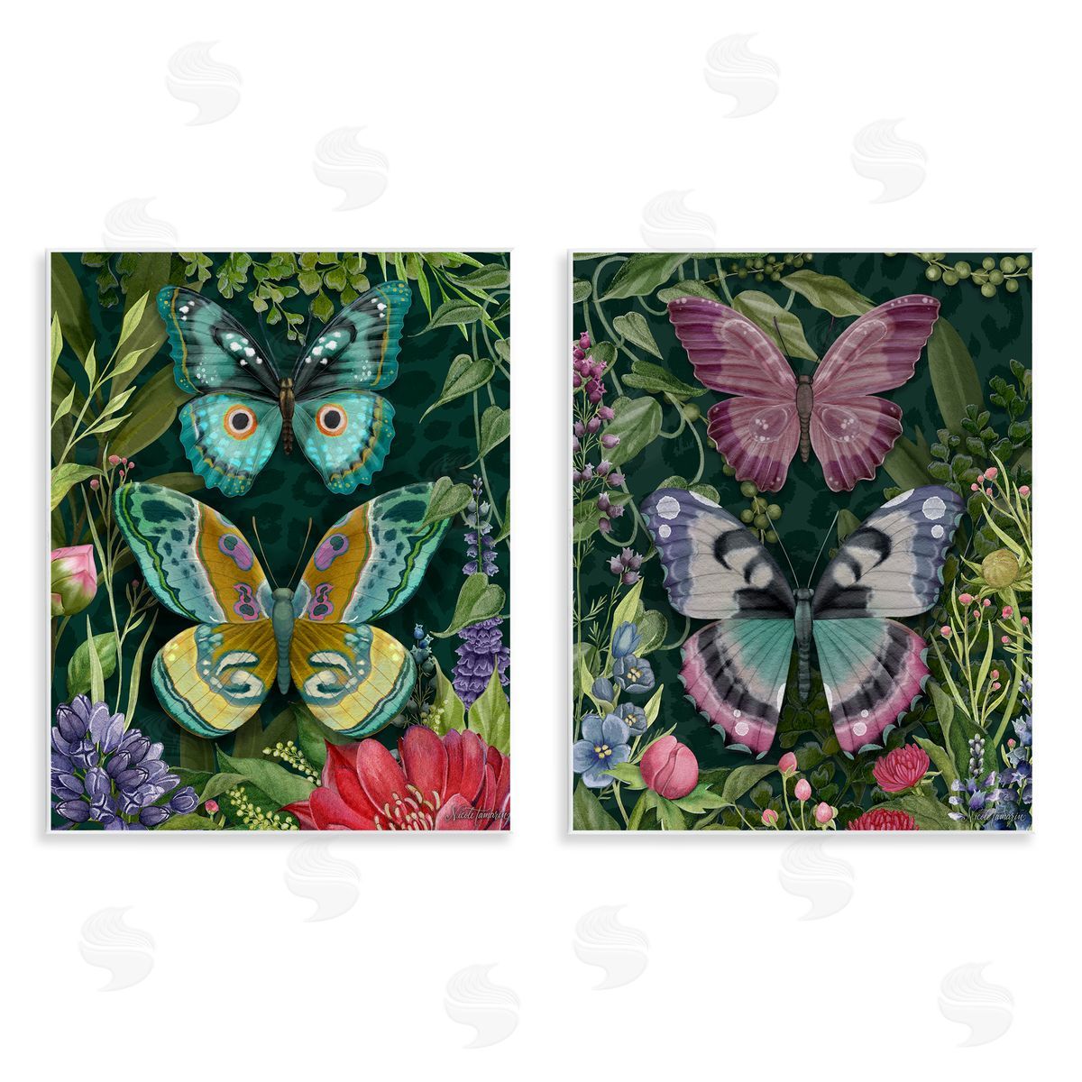 Nicole Tamarin Wild Garden Butterflies Canvas Wall Art Print