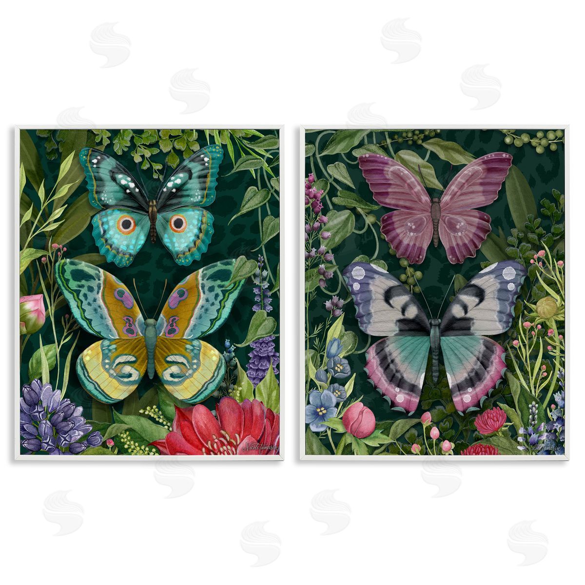 Nicole Tamarin Wild Garden Butterflies Canvas Wall Art Print