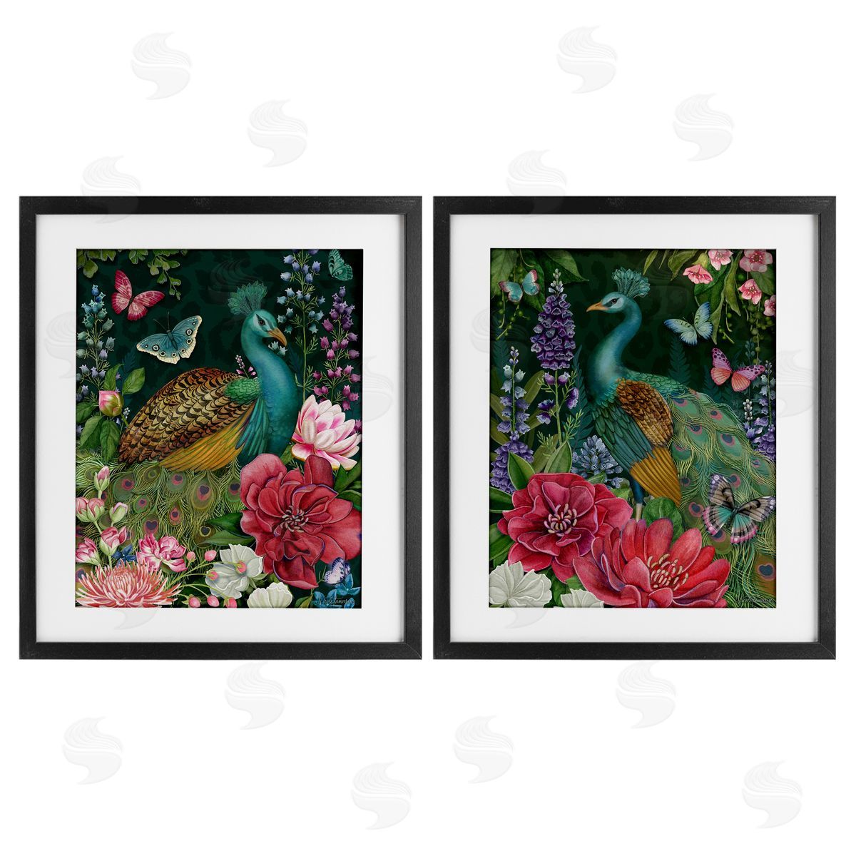 Nicole Tamarin Wild Peacock Garden Canvas Wall Art Print
