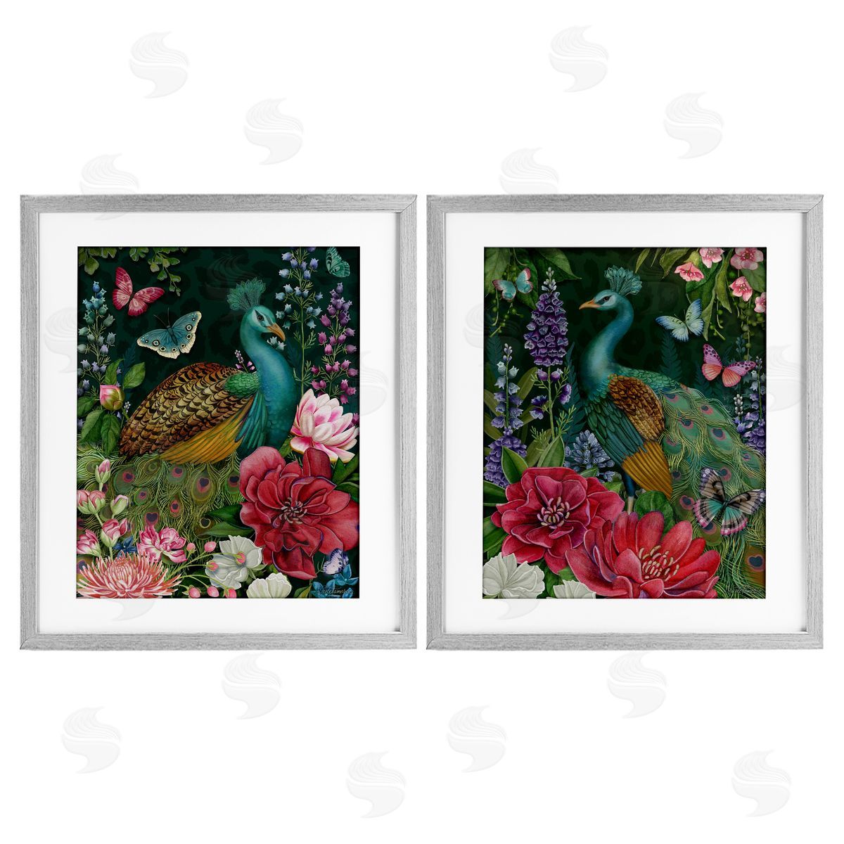 Nicole Tamarin Wild Peacock Garden Canvas Wall Art Print