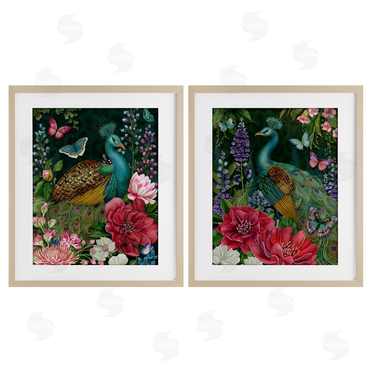 Nicole Tamarin Wild Peacock Garden Canvas Wall Art Print