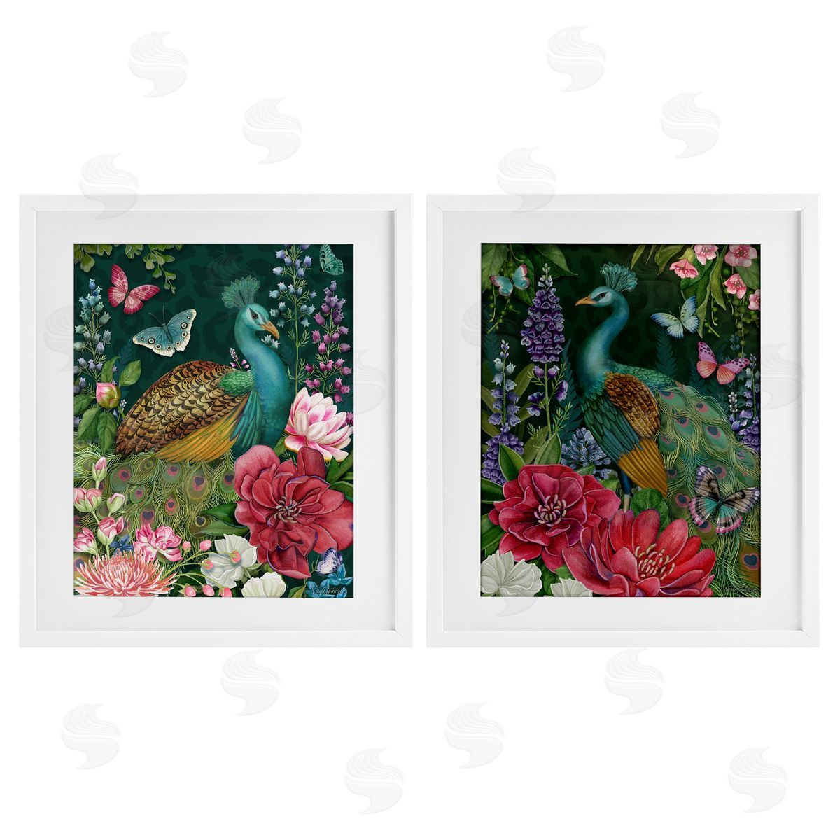 Nicole Tamarin Wild Peacock Garden Canvas Wall Art Print