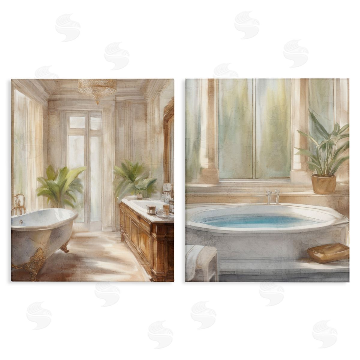 Kim Allen Serenity Bath Bathroom Interior Canvas Wall Art Print