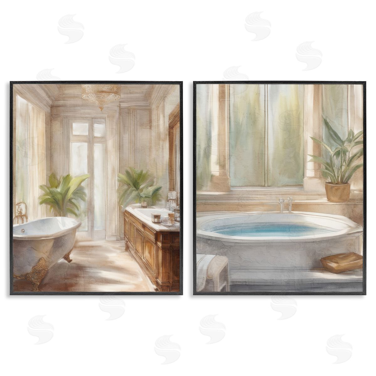 Kim Allen Serenity Bath Bathroom Interior Canvas Wall Art Print