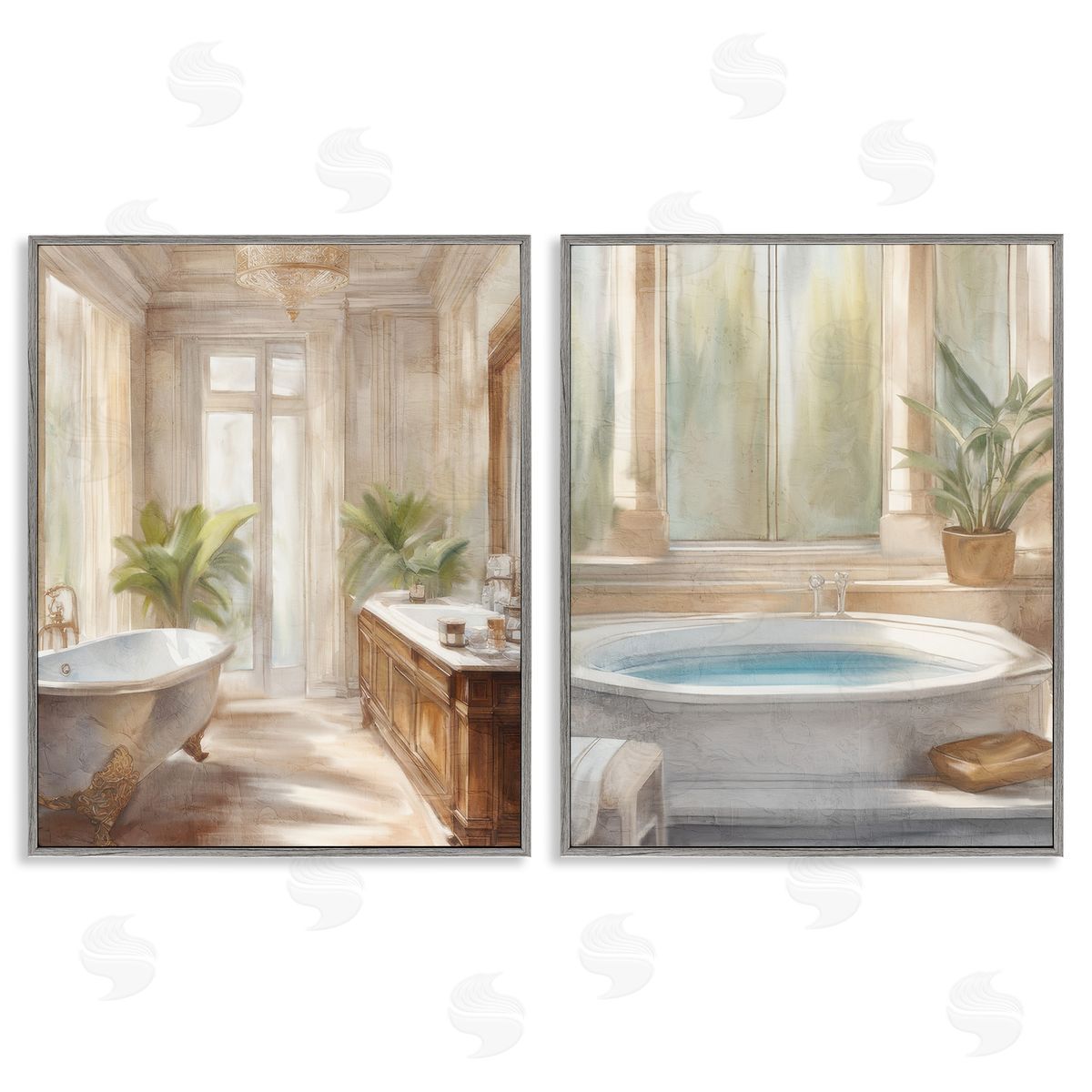 Kim Allen Serenity Bath Bathroom Interior Canvas Wall Art Print