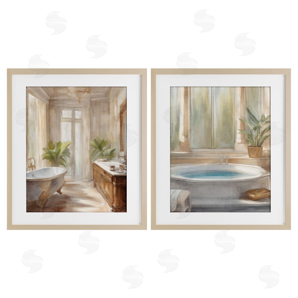 Kim Allen Serenity Bath Bathroom Interior Canvas Wall Art Print