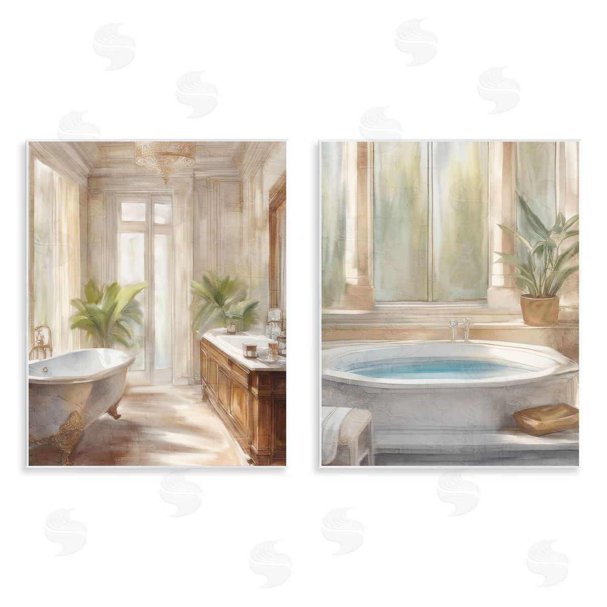 Kim Allen Serenity Bath Bathroom Interior Canvas Wall Art Print